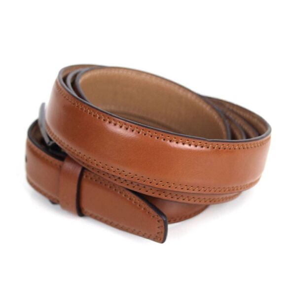 River Island TAN BROWN GENUINE LEATHER 1 1/8"Wd CASUAL DRESS BELT Sz 50 (D24 - Picture 5 of 14